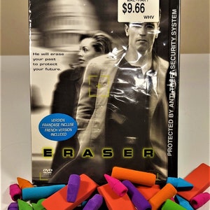 New-Unopened-Eraser-1996 DVD-Full Movie with Arnold Schwarzenegger-English & French Version plus