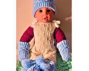 JLC Brand Creation-5 Piece Set-Preemie (0-36 Weeks) Hat, Mitts And Booties