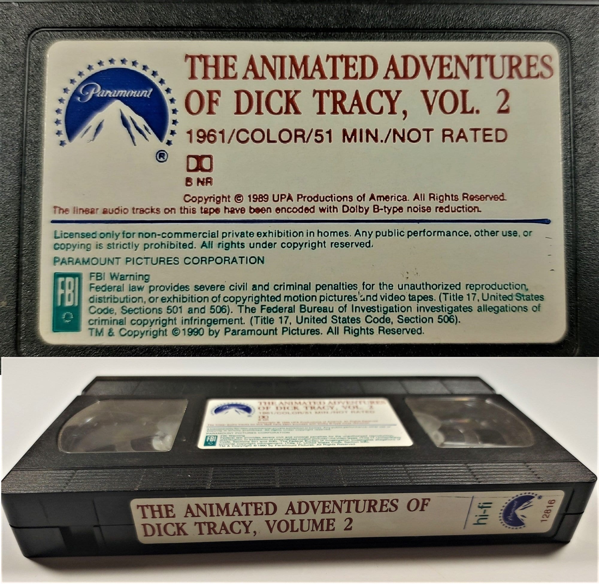 The Animated Adventures of Dick Tracy Vol. 2 VHS 1989 - Etsy