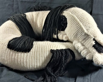 Fan Made #2 Crocheted Happy the Friendly Long Horse Unique Or Slippery Ghost Snake Horse Homemade Stuffy