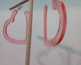 Pink Heart Earrings