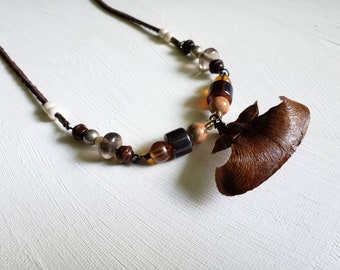 Beaded Pinecone Blade Necklace 2 (HHH)
