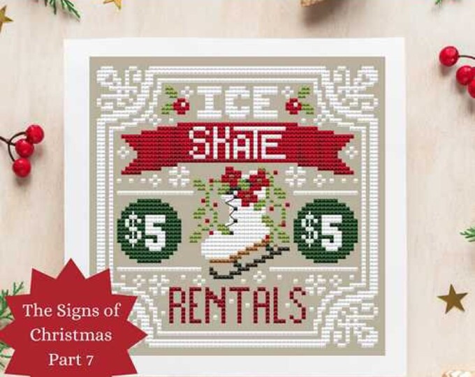 Skate Rentals - Shannon Christine Designs - Cross Stitch Pattern - Etsy