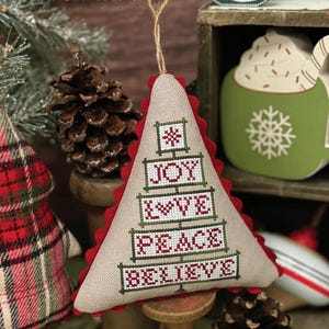 Christmas Word Tree - Primrose Cottage Stitches - Cross Stitch Pattern