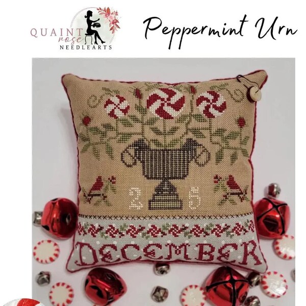 Peppermint Urn - Quaint Rose NeedleArts - Cross Stitch Patterns