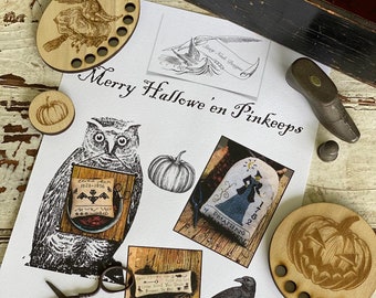 Merry Hallowe'en Pinkeeps Pattern - Stacy Nash Primitives - Cross Stitch Pattern