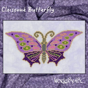 Cloisonné Butterfly - Works by ABC - Cross Stitch Pattern