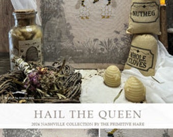Hail the queen - Primitive Hare - Cross Stitch Pattern
