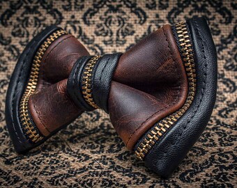Brown Black & Gold Bow Tie