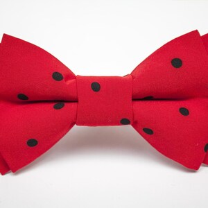 Red & Black Polka Dots Bow Tie