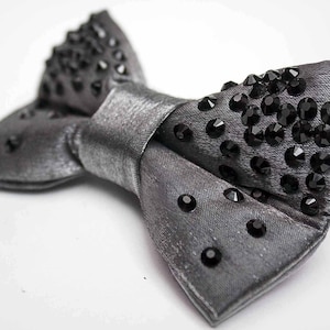 Gunmetal Swarovski Bow Tie