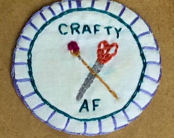 Crafty AF Embroidered Merit Badge