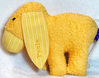 Donkey yellow, name cushion, birth, baptism