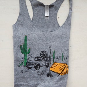Desert Camping • Women's Triblend Racerback Tank Top • 4Runner • Cactus Design • Camping Shirt • Saguaro