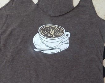 Java Love • Women's Tri-blend Racerback Tank Top • Coffee • Cactus Design • Coffee Lover • Workout Tank