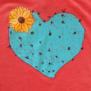 Women's Cactus Heart Tri-blend t-shirt, Size S-XXL image 5