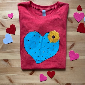 Women's Cactus Heart Tri-blend t-shirt, Size S-XXL image 1