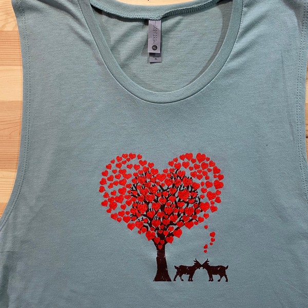 Goat Love • Women's Muscle Tank • Goat Design • Festival Tank • Goats • Farm Life