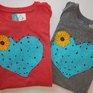 Women's Cactus Heart Tri-blend t-shirt, Size S-XXL image 3