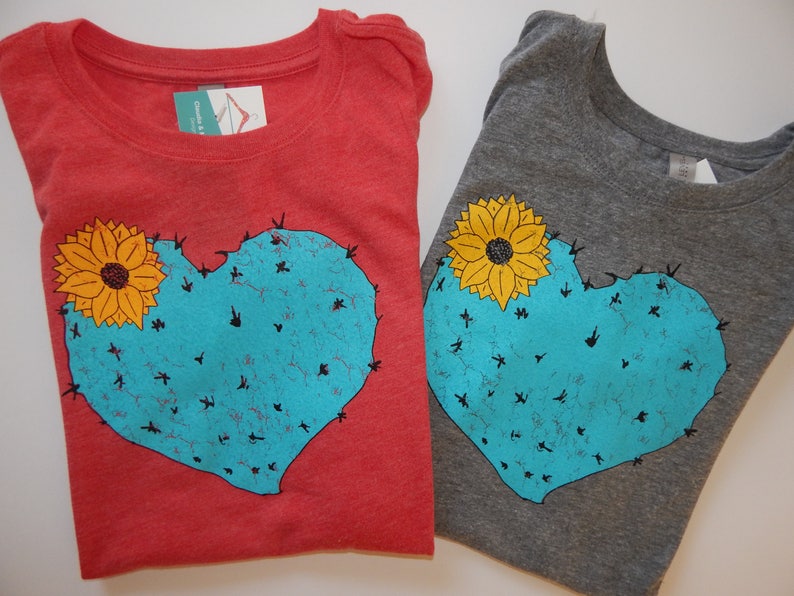 Women's Cactus Heart Tri-blend t-shirt, Size S-XXL image 3