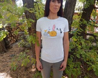 Hay Race • Women's Triblend T Shirt • Goat Design • Chicken Design • Pig Love • Farm Life