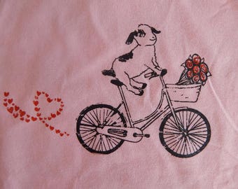 Goat on a Bike • Unisex Kids T Shirt • Goat Design • Goat Love • Goats • Farm Life