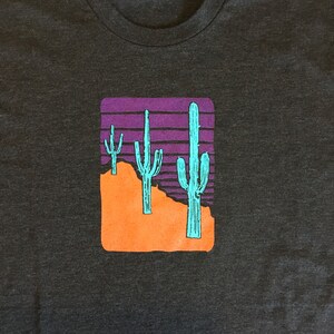 Three Saguaros •Unisex Triblend T Shirt • Saguaro Print • Cactus Design • Retro Design • Arizona Shirt