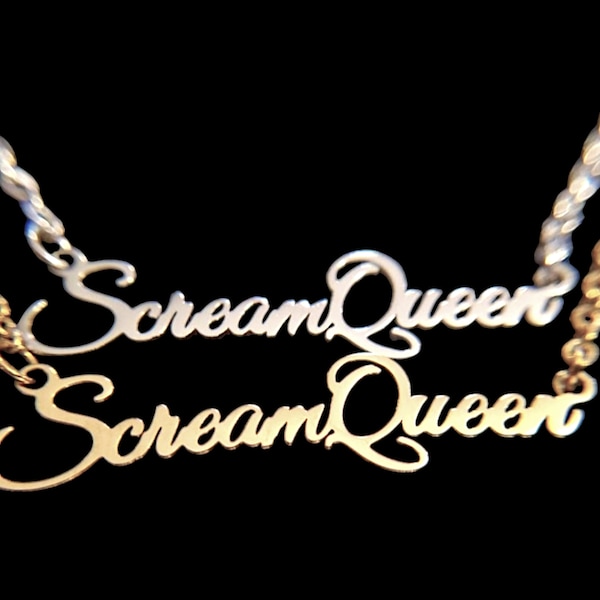 SCREAM QUEEN  Scroll Pendant Necklace