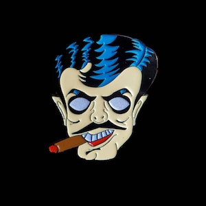 Gomez Addams Ben Cooper Mask Style Enamel Pin
