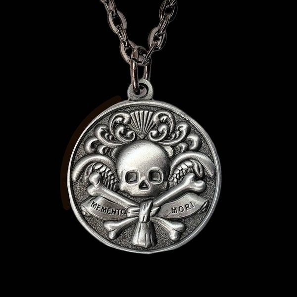 Victorian Style MEMENTO MORI • MOURNING Pendant Necklace