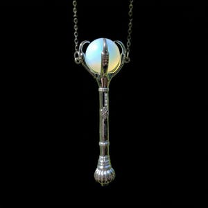 Merlin's Talisman Halloweentown Movie Replica Charm, Witchcore Opal Necklace | Solid Copper With Sterling Plate | 2.5" Pendant, 22–24" Chain