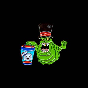 Green SLIMER/Hat Box Ghost Mash-up Enamel Pin