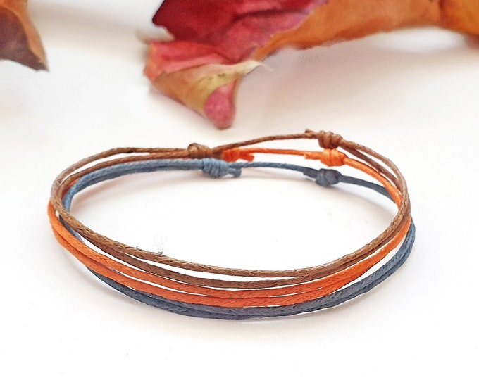 Mens Cotton Bracelet Set of 3 Mens Thin String Bracelet Mens Etsy