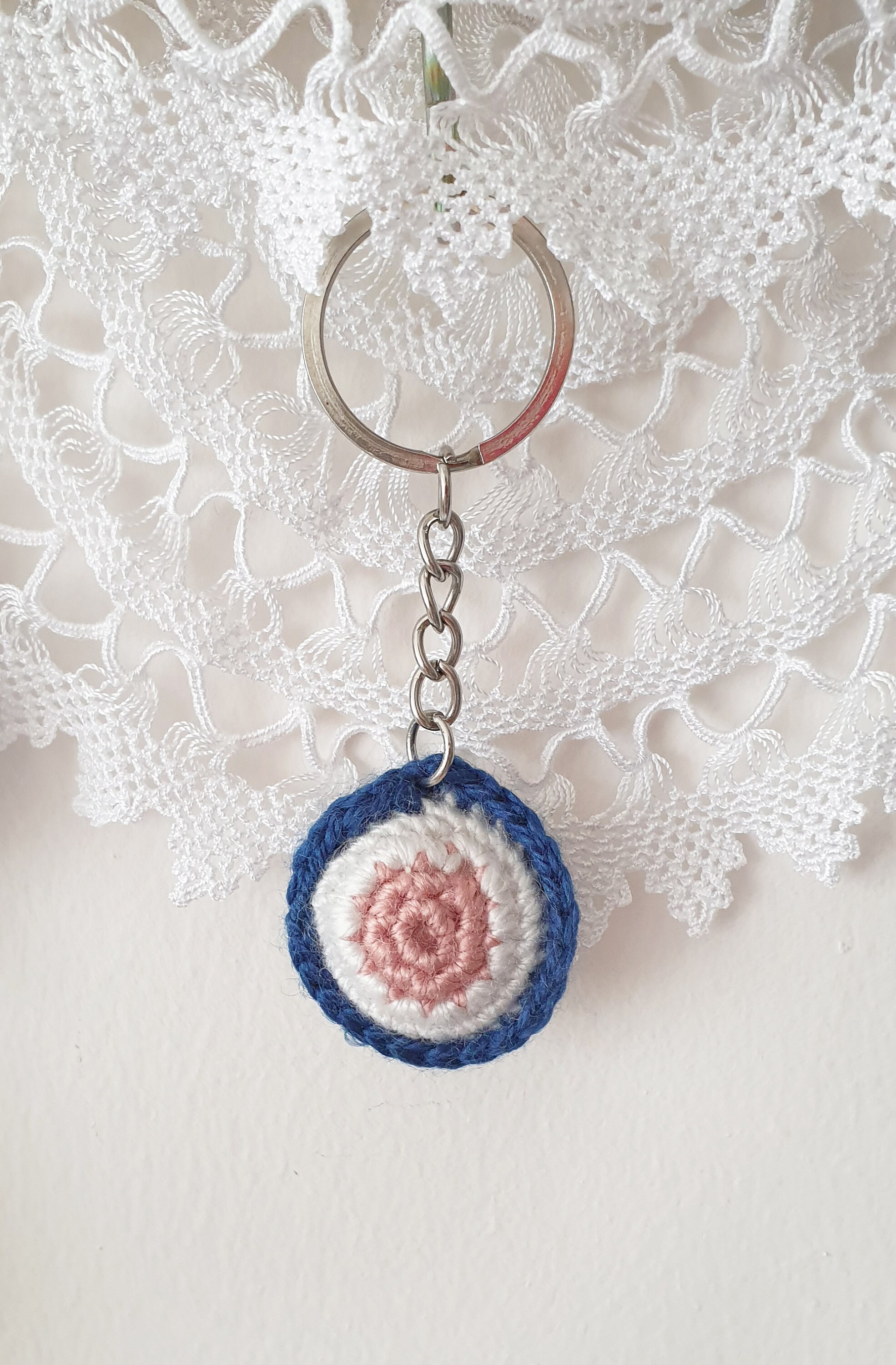 Crochet evil eye keychain Island style keychain Evil eye Etsy