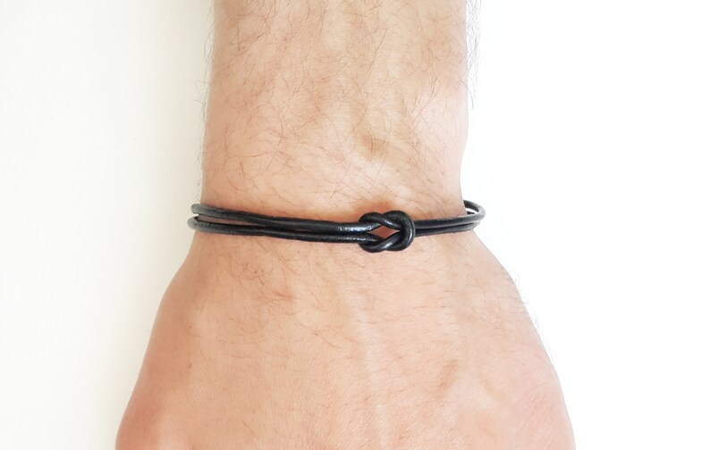 Mens Leather Bracelet Men's Knot Bracelet Celtic Etsy