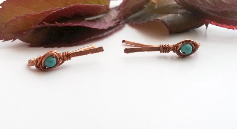 Minimalist ear pin Turquoise ear pin Turquoise earring Ear climber Minimalist jewelry Minimalist earring Modern earring Turquoise