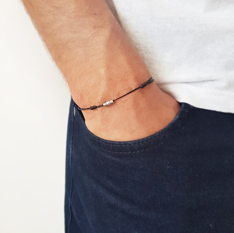 Men's Tube Bracelet Men's Thin Bracelet Men's String Bracelet Gift for