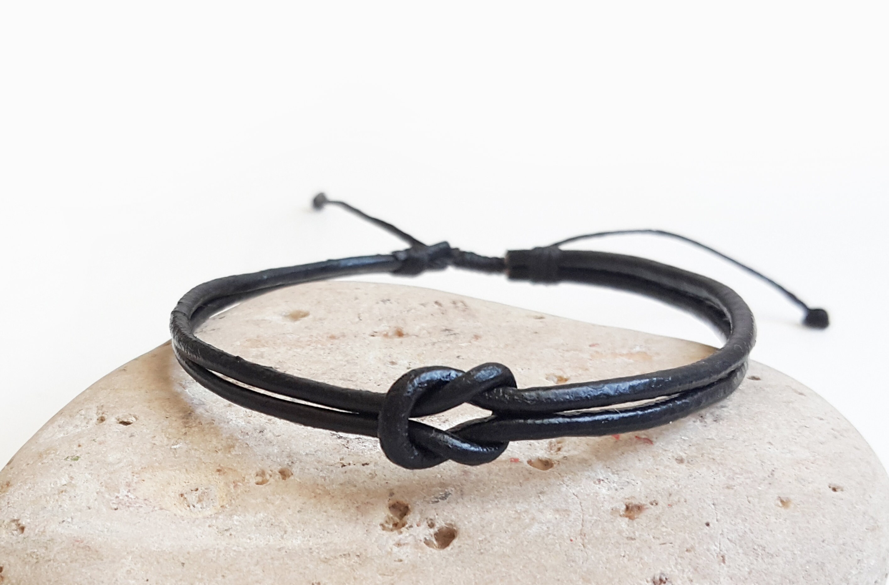 Mens Leather Bracelet Men's Knot Bracelet Celtic Etsy