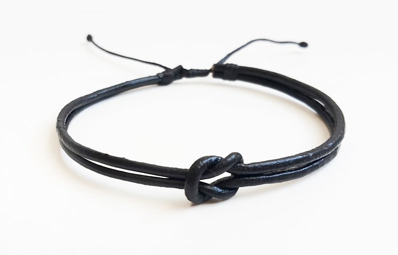 Mens Leather Bracelet Men's Knot Bracelet Celtic Etsy