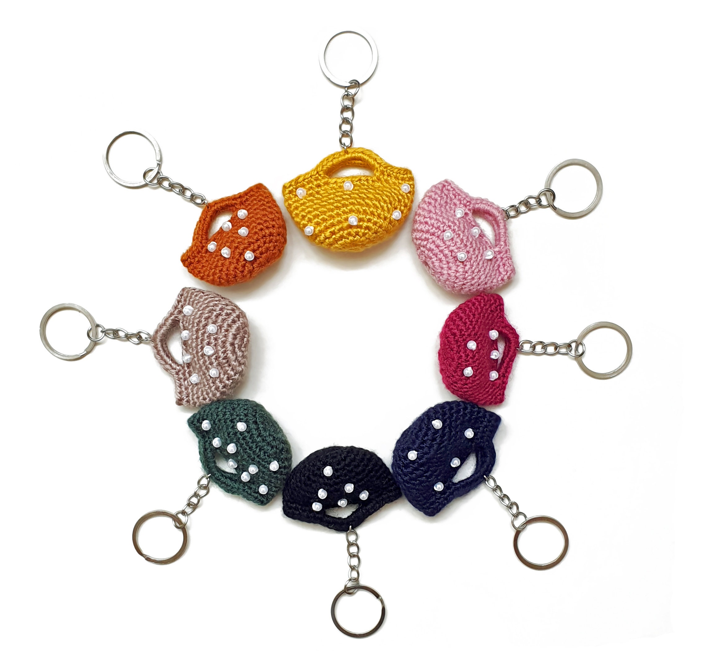 Cute bag shaped keychain Amigurumi keyring Bag charms Etsy