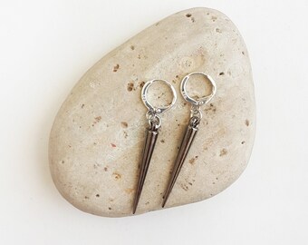 Men's spike earrings - Men's silver earrings Men's hoop earrings Spike earrings Gift for men Men earrings hoops Men's hoop dangle earrings