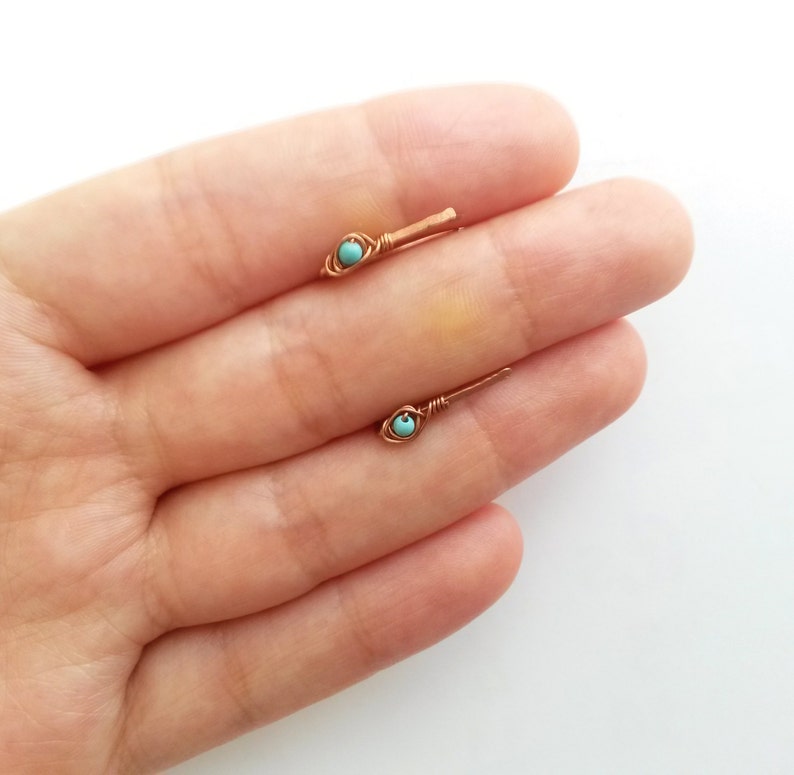 Minimalist ear pin Turquoise ear pin Turquoise earring Ear climber Minimalist jewelry Minimalist earring Modern earring Turquoise