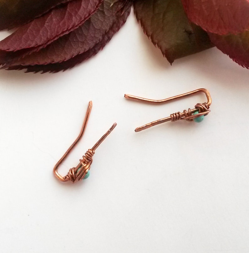 Minimalist ear pin Turquoise ear pin Turquoise earring Ear climber Minimalist jewelry Minimalist earring Modern earring Turquoise