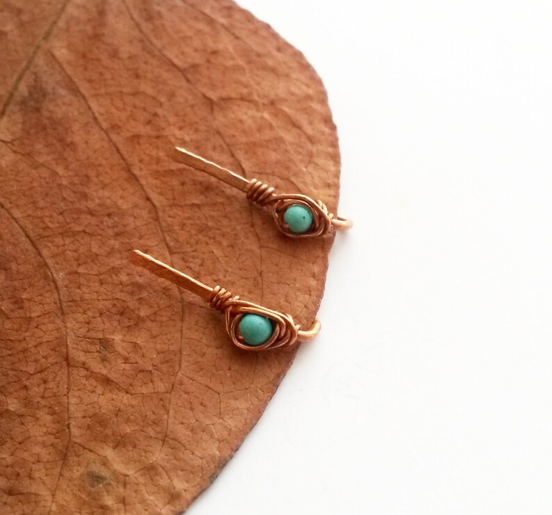 Minimalist ear pin Turquoise ear pin Turquoise earring Ear climber Minimalist jewelry Minimalist earring Modern earring Turquoise