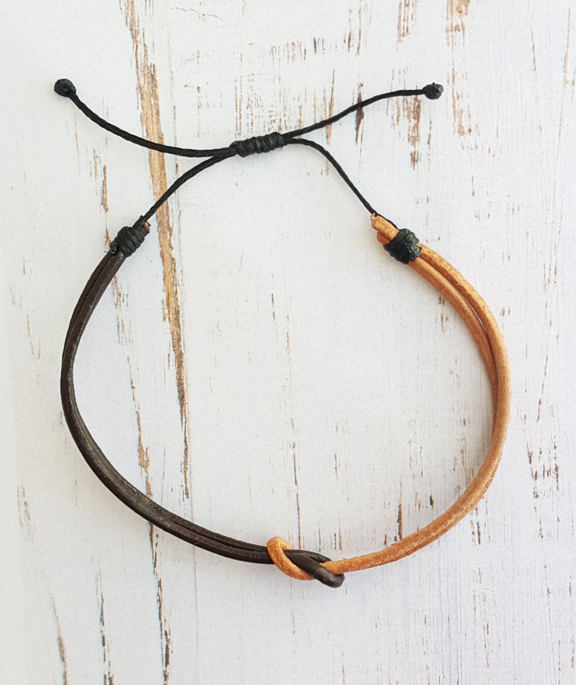 Men's leather knot bracelet Men's leather bracelet Etsy