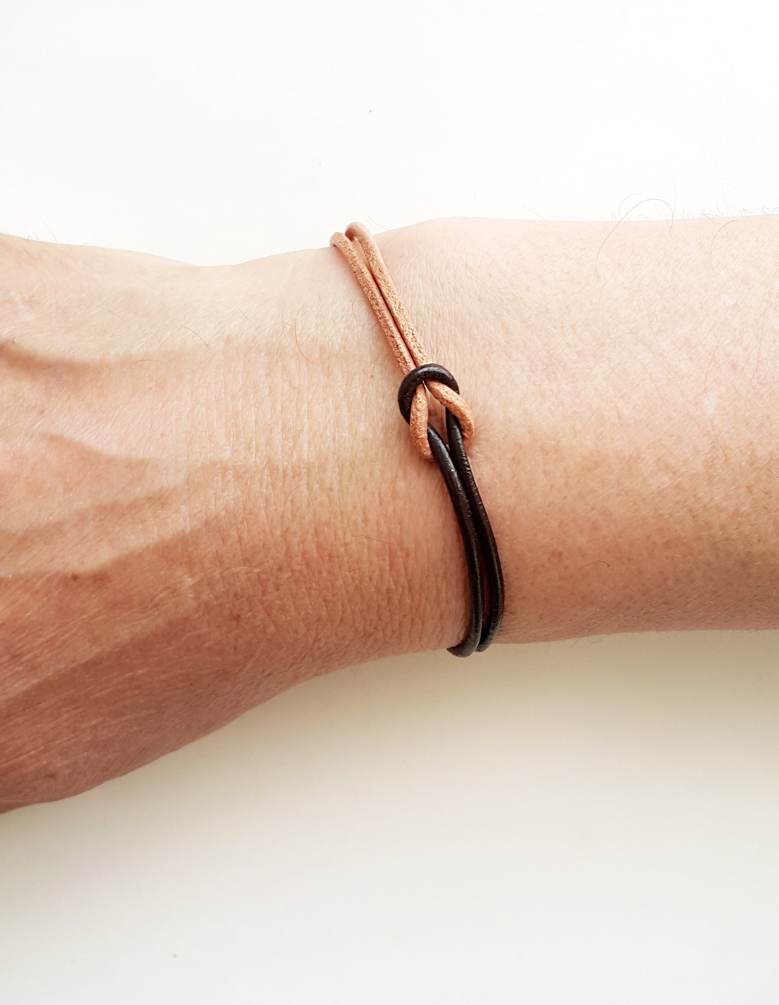 Men's leather knot bracelet Men's leather bracelet Etsy