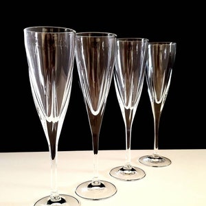 Vintage Dresden Crystal Champagne Flutes Set/4
