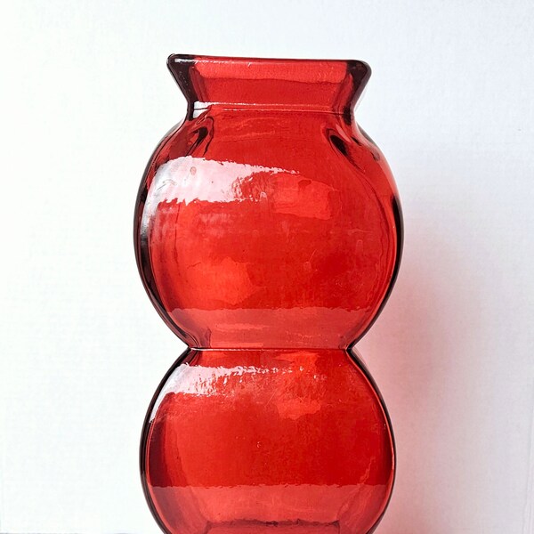 Red Glass Vases Etsy