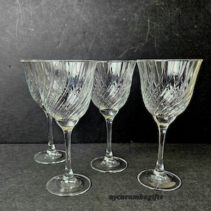 vintage Cristal D’Arques Durand France Gobelets à vin clair pétillant Ensemble de 4