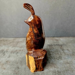 VIntage Handcarved Desert Ironwood Quail Bird Sculpture Statue